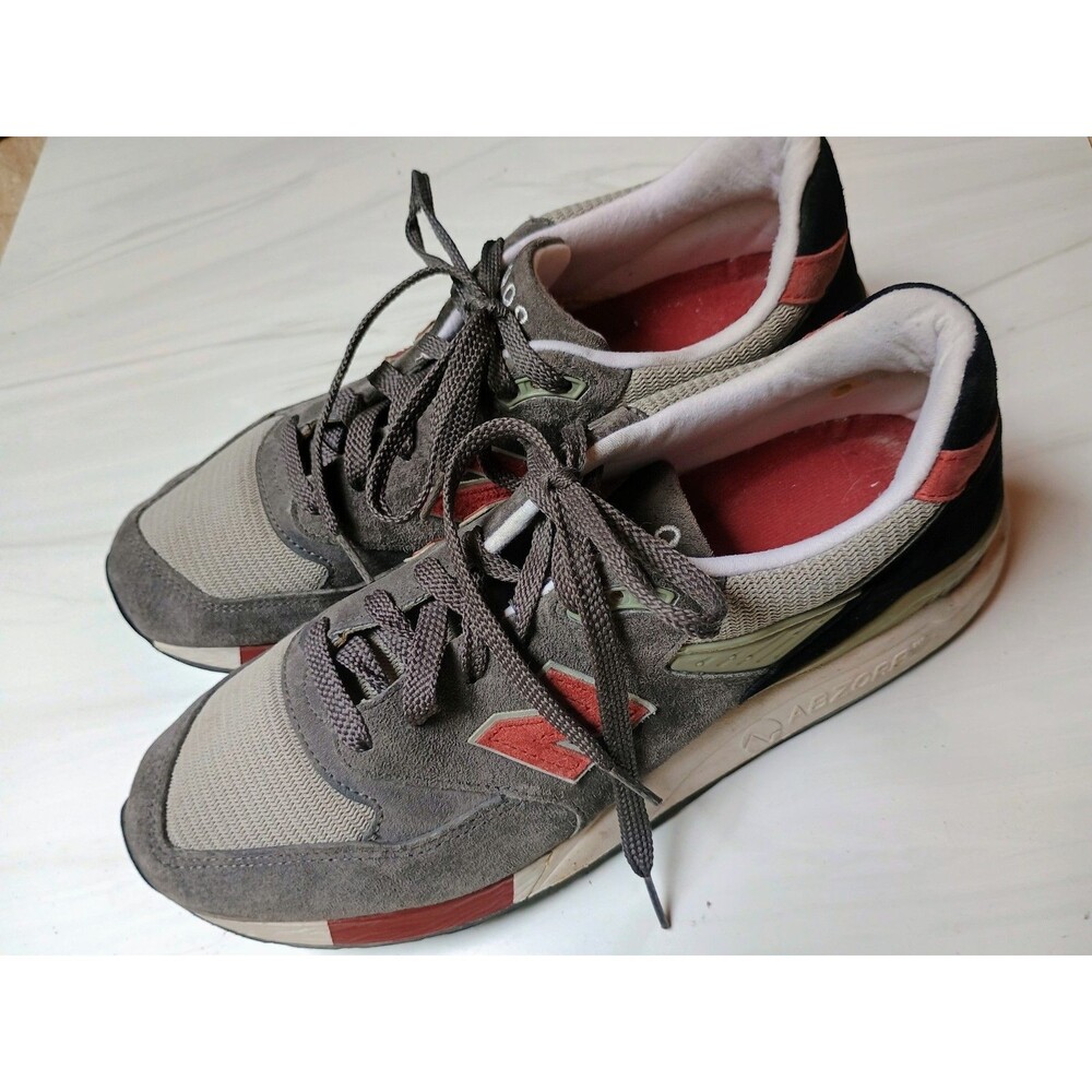 New Balance 998 M998GR Gray Maroon Burgundy Mens 11.5 Sneakers Shoes